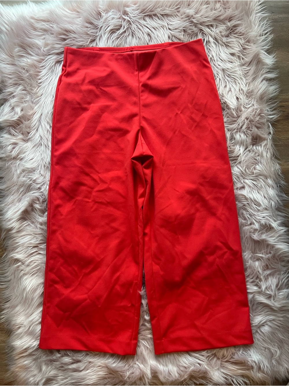 LOFT Women’s Bright Red Wide-Leg Casual Pants